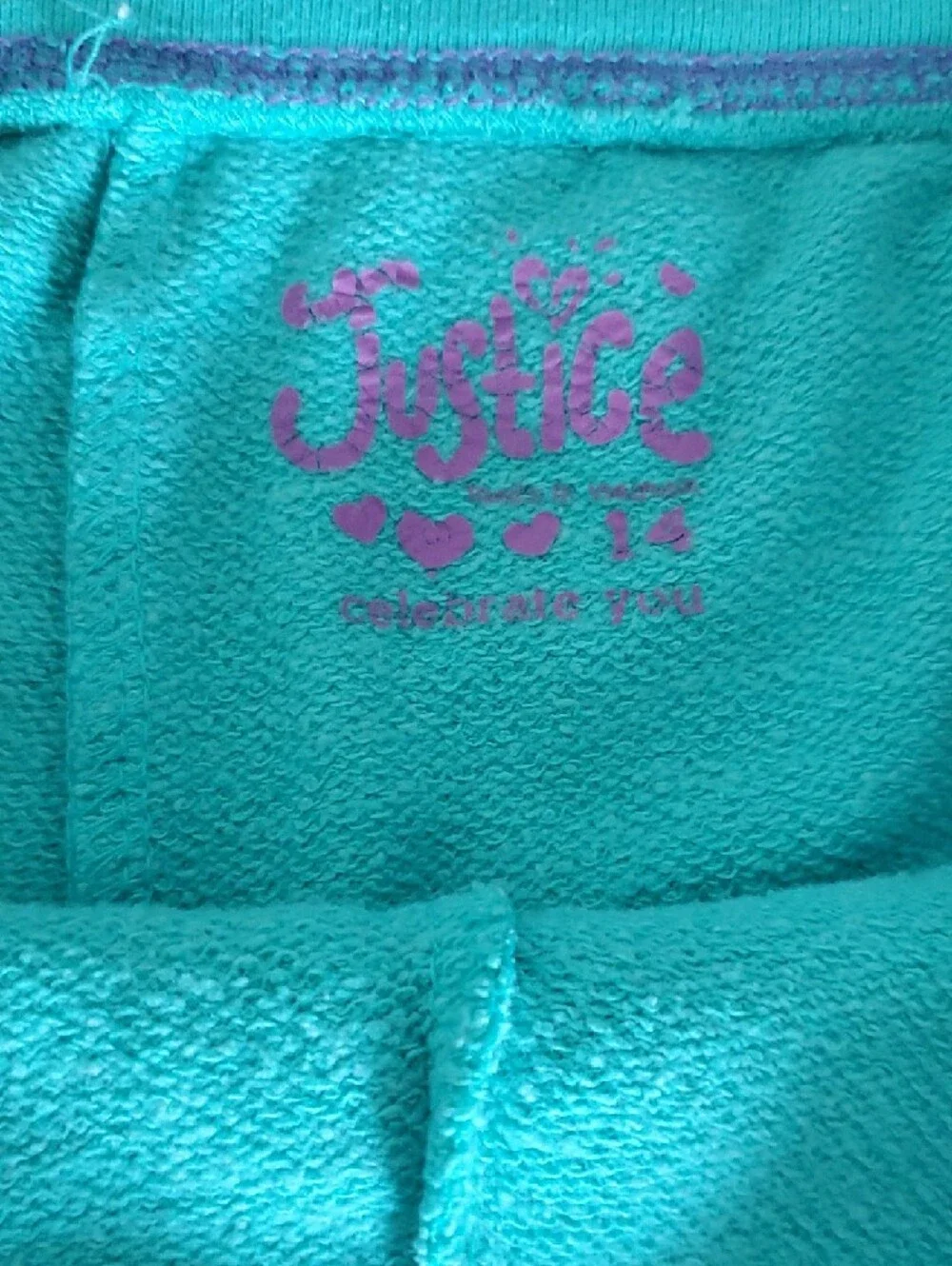 Justice Teal Drawstring Athletic Shorts